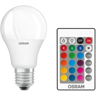 Osram E27 RGBW LED žiarovka teplá biela 9W + diaľkové ovládanie