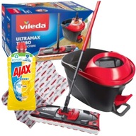 Vileda Spin Mop Ultramat Easy Wring PRO Ajax plochý tekutý na podlahy