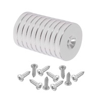 SADA: 10 ks MAGNET 20x3 mm otvor 7/3,5 NA SKRUTKU