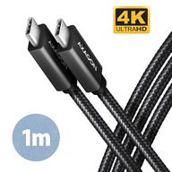 USB-C 3.2 Gen 2 PD kábel 100W, 5A, 1m čierny Axagon