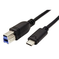 USB kábel (3.0), USB C M - USB3.0 B M, 3m, okrúhly