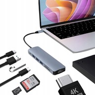 MULTIFUNKČNÝ HUB 7V1 USB-C TYP USB 3.0 ČÍTAČKA KARIET SD/TF