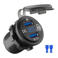 QC3.0 Dual US Car Charger Socket