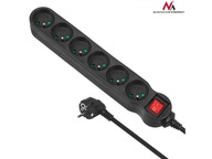 Maclean Power strip 6g 3m MCE187 2300W čierny