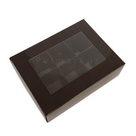 10x krabička na 6 praliniek v čokoláde, čierna