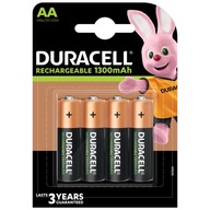 Kapacita batérie Duracell AA 1300 mAh, 4 ks.