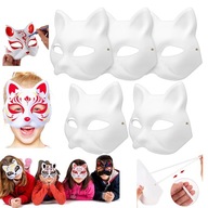 THERIAN COSPLAY CAT MASK NA MAĽOVANIE DIY BIELY PAPIER 5 KS