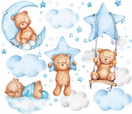 NÁLEPY NA STENU BEARS CLOUDS 50x100cm MC10