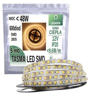 LED PÁS SMD 2835 600 5m ip20 TEPLÁ BIELA