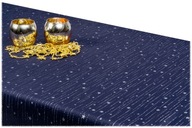 OBOJSTRANNÝ obrus 150x240 NAVY mliečny STRIEBORNÝ