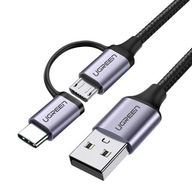 MIKRO USB KÁBEL USB-C 1M PRE SAMSUNG HUAWEI 2v1