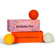 I LOVE Bath Fizzers Birthday Fun sada voňavých bômb do kúpeľa 3x150g