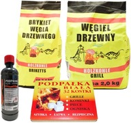 Grilovacia súprava - Briketa + uhlie 2 kg + tekuté a kockové podpaľovanie