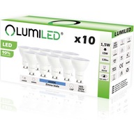 10x LED žiarovka GU10 1,5W 15W 6500K studená LUMILED