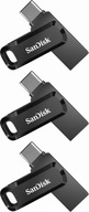 Pendrive SanDisk Ultra Dual Drive Go 32 GB otočný USB 3.1 čierny x3