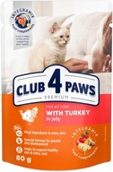 CLUB 4 PAWS mokré krmivo pre mačiatka - Morka v želé 24x80 g