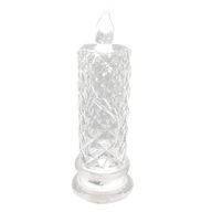 LED sviečka Crystal 18 cm vysoká vkladacia 4D efektová vianočná LED sviečka