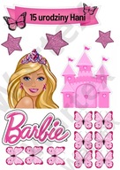 Barbie torta, škrobová potlač.Skvelá kvalita