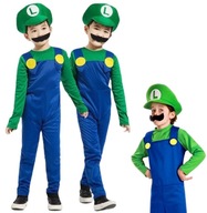 OUTFIT MARIO Veľkosť S 110 - 116 SUPER LUIGI JEDNORÁZOVÝ KOSTÝM