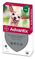 Advantix pre psov do 4kg pipeta 0,4ml X4ks