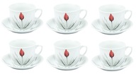 LIKED VIENNA TULIPED 6 x Šálka ​​300 ml + 6 x Podšálka 16 cm