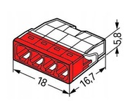 50x WAGO RÝCHLOKONEKTOR PRE DRÔT 4x2,5 2273-204