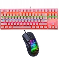 RGB RUŽOVÁ + MECHANICKÁ HERNÁ KLÁVESNICA G540