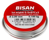 MÄKKÝ PÁJKOVACÍ CÍN NA PÁJKOVANIE 2,0 mm 100G BISAN SZP