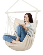 Závesné kreslo Brazílske vankúše na kreslo Swing Hammock Závesné kreslo Béžová