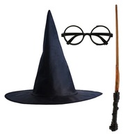 PRÚTIKOVÉ OKULIARE KLOBÚK OUTFIT WIZARD KÚZELNÍK MAGICKÁ ČARODEJNICA