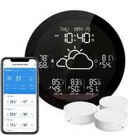 LCD meteorologická stanica 3 Bezdrôtové WiFi snímače teploty Tuya Smart