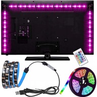 LED TV USB PÁSKA RGB OSVETLENIE 1M 5V + DIAĽKOVÉ OVLÁDANIE