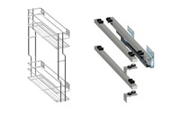 Rejs Cargo Basket 150 chrómový efekt Push To Open vpravo