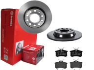 BREMBO ZADNÉ KOTÚČE, DESTIČKY, AUDI A4 B6 B7 EXEO 255MM