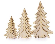 Stojace 3D drevené vianočné stromčeky