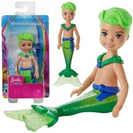 MATTEL BARBIE DREAMTOPIA CHELSEA BÁBIKA CHLAPEC MERMAID ZELENÉ VLASY TRYTON