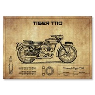 Triumph Tiger T110 Metal Poster Darček L