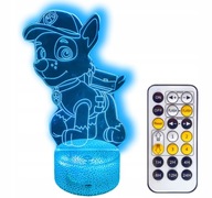 3D LED nočná lampa PAW PATROL ROCKY USB + REMOTE