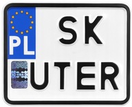 Štítok pre skúter moped pre registračný rám