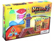 MAGNETICKÁ konštrukcia BLOKY 78 prvkov kociek Náučné puzzle