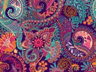 Jersey Paisley mandala elastane digitálna tlač