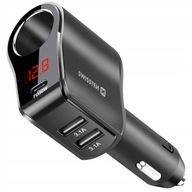 SWISSTEN AUTONABÍJAČKA 30W USB-C 2x USB-A