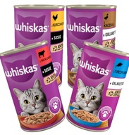 Whiskas Rôzne príchute Mokré krmivo pre mačky pre dospelých 48x400g