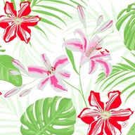 Duni fleecové obrúsky Tropical Lily 40x40 60ks