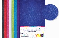 Ozdobný trblietavý papier A4 INTERDRUK 8 farieb