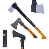 FISKARS SET Štiepacia sekera X21 s brúskou + BRADAS sekera 1KG