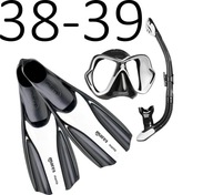 Mares X-Vision Ultra Set + ErgoDry Snorkel + Manta Fins 38/39 čiernobiele