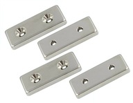 SILNÝ NEODYMOVÝ MAGNET 40x15x5 mm S OTVOROM 7/3,5 mm NA SKRUTKU 4 KS