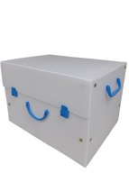 Krabička na zakladače 425x320x290 biela a modrá