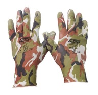 Záhradné rukavice veľkosť 9 - L polyester CAMO - 12 párov